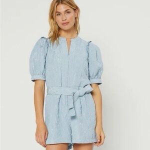 Current Air Light Blue Textured Tie-Waist Romper size XS **excellent condition*